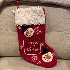 Letter to Santa Hooked 3D Snowman Christmas Stocking